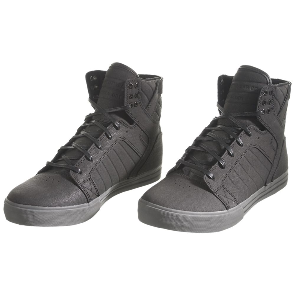 Baskets Montantes Supra SkyTop Noir Black/Gunny Homme | GBK-29847246